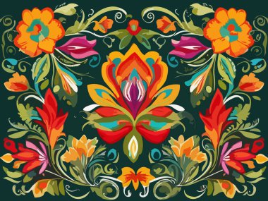 Canlı Çiçek Soyut Vektör İllüstrasyon Arkaplanı