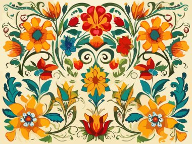 Canlı Çiçek Soyut Vektör İllüstrasyon Arkaplanı