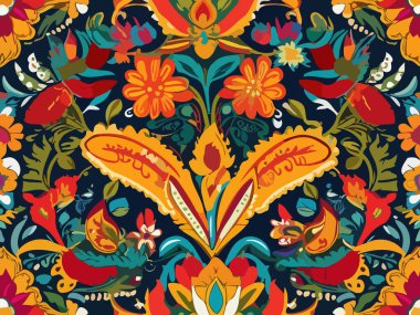 Canlı Çiçek Soyut Vektör İllüstrasyon Arkaplanı