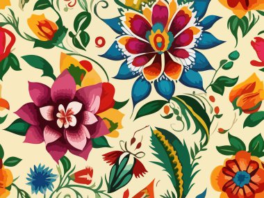 Canlı Çiçek Soyut Vektör İllüstrasyon Arkaplanı