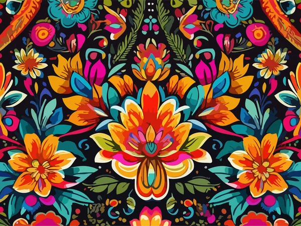 Canlı Çiçek Soyut Vektör İllüstrasyon Arkaplanı