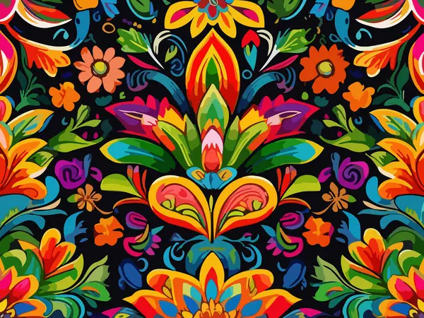 Canlı Çiçek Soyut Vektör İllüstrasyon Arkaplanı