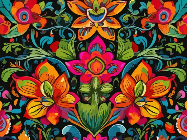 Canlı Çiçek Soyut Vektör İllüstrasyon Arkaplanı