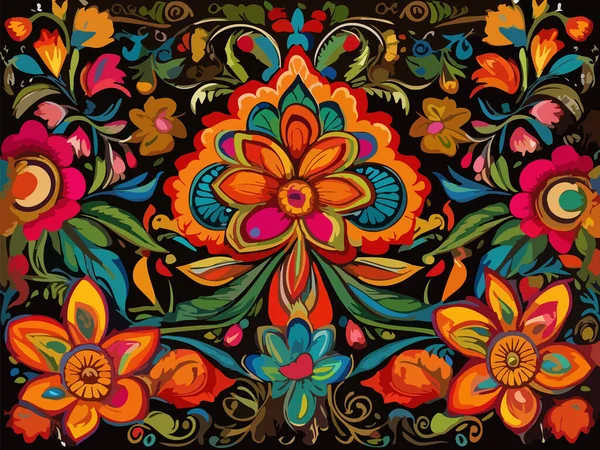 Canlı Çiçek Soyut Vektör İllüstrasyon Arkaplanı