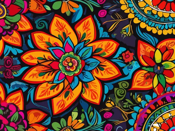 Canlı Çiçek Soyut Vektör İllüstrasyon Arkaplanı