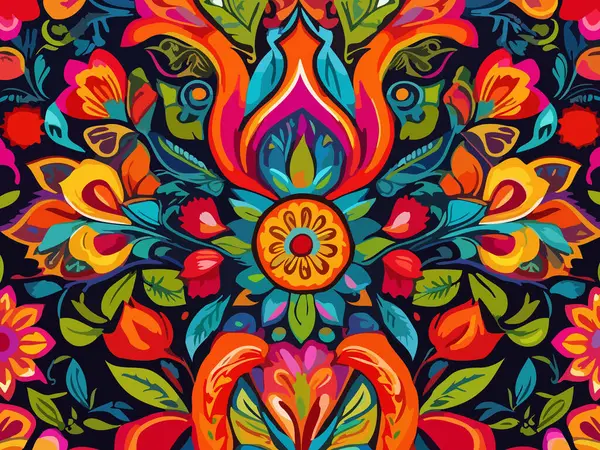 Canlı Çiçek Soyut Vektör İllüstrasyon Arkaplanı