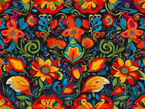 Canlı Çiçek Soyut Vektör İllüstrasyon Arkaplanı