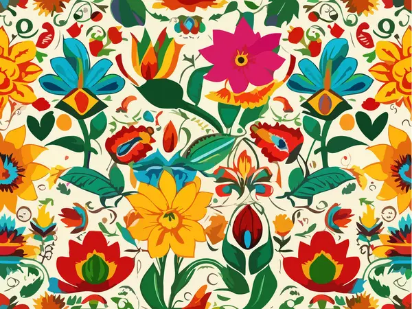 Canlı Çiçek Soyut Vektör İllüstrasyon Arkaplanı