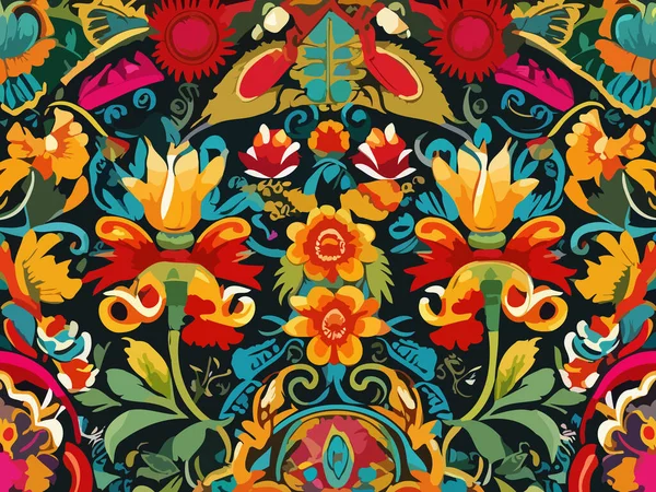 Canlı Çiçek Soyut Vektör İllüstrasyon Arkaplanı