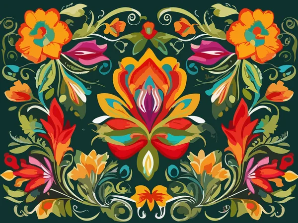 Canlı Çiçek Soyut Vektör İllüstrasyon Arkaplanı