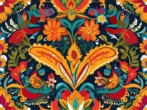 Canlı Çiçek Soyut Vektör İllüstrasyon Arkaplanı