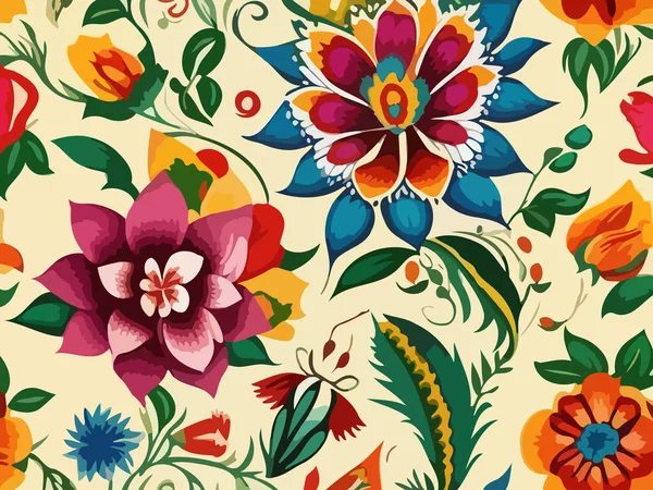 Canlı Çiçek Soyut Vektör İllüstrasyon Arkaplanı