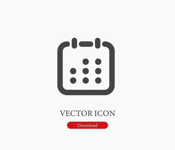 Icono Vector Calendario Símbolo Línea Estilo Arte Para Elementos Diseño — Vector de stock