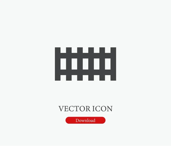 Kerítés Vektor Ikon Symbol Line Art Style Design Presentation Weboldal — Stock Vector