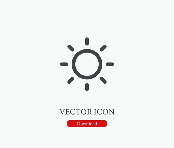 Ícone Vetor Ensolarado Símbolo Estilo Arte Linha Para Elementos Design — Vetor de Stock