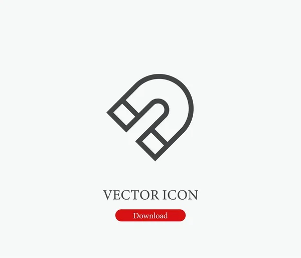 Icône Vectorielle Aimant Symbole Style Line Art Pour Design Présentation — Image vectorielle