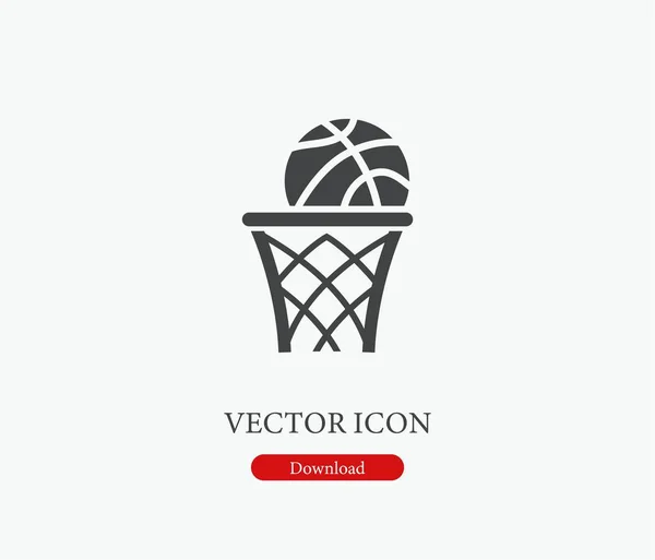 Баскетбольная Векторная Икона Стилистике Line Art Дизайна Презентации Словесности Иллюстрация — стоковый вектор