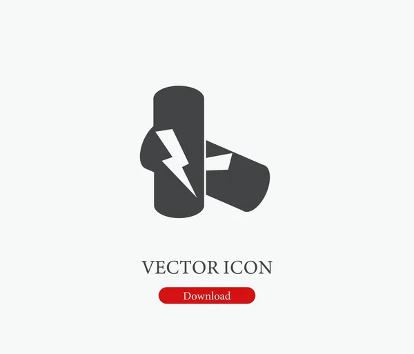 Icono Del Vector Batería Símbolo Línea Estilo Arte Para Elementos — Vector de stock