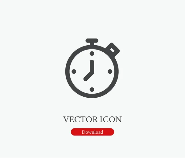 Uhr Vektor Symbol Symbol Line Art Style Für Design Präsentation — Stockvektor