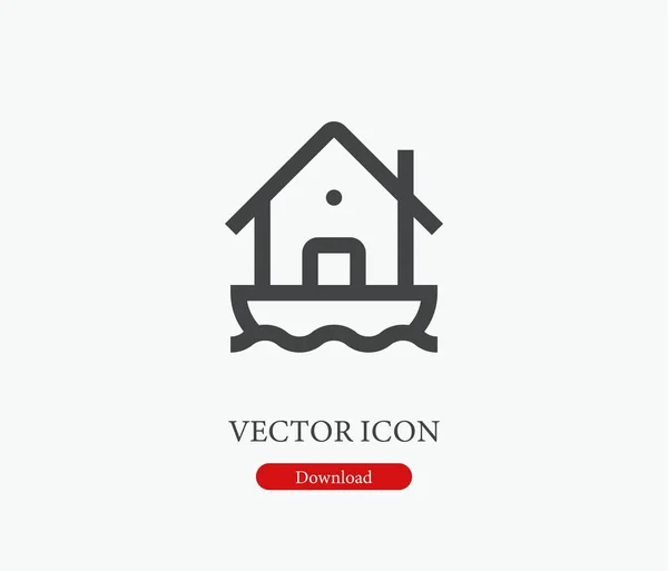 Housebot Vektor Ikon Symbol Line Art Style Design Presentation Weboldal — Stock Vector