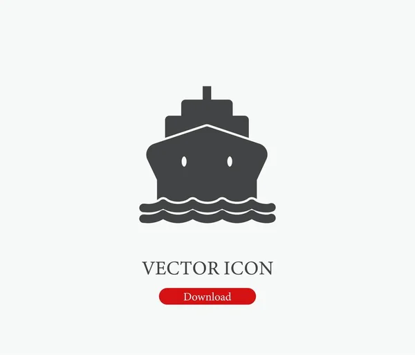 Ícone Vetorial Ship Símbolo Estilo Arte Linha Para Elementos Design — Vetor de Stock