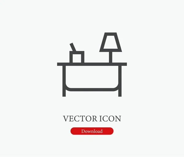 Icono Vector Espacio Trabajo Símbolo Línea Estilo Arte Para Elementos — Vector de stock