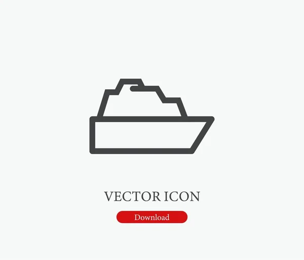 Иконка Вектора Корабля Редактируемый Удар Стилистике Line Art Дизайна Презентации — стоковый вектор