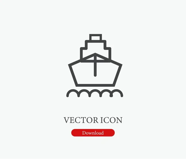 Иконка Вектора Корабля Редактируемый Удар Стилистике Line Art Дизайна Презентации — стоковый вектор