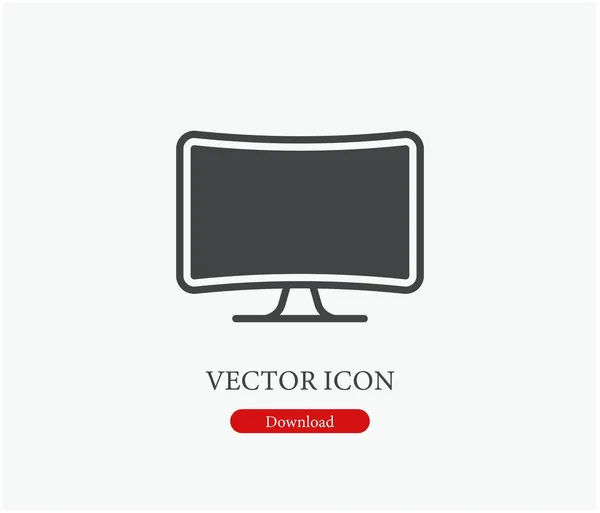 Иконка Изогнутого Вектора Телевидения Стилистике Line Art Дизайна Презентации Словесности — стоковый вектор