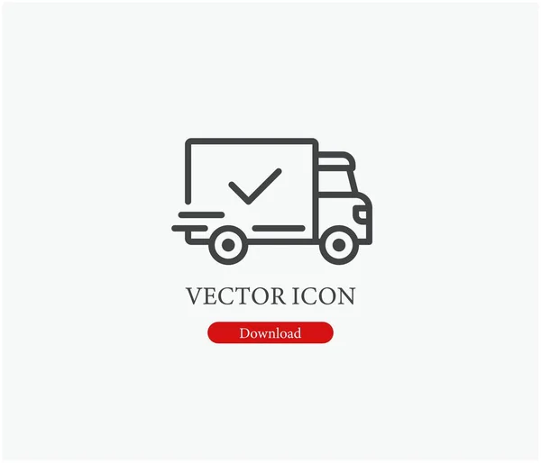 Icône Vectorielle Camion Livraison Symbole Style Line Art Pour Design — Image vectorielle