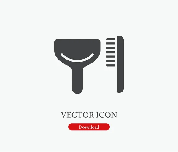 Icône Vectorielle Dustpan Symbole Style Line Art Pour Design Présentation — Image vectorielle