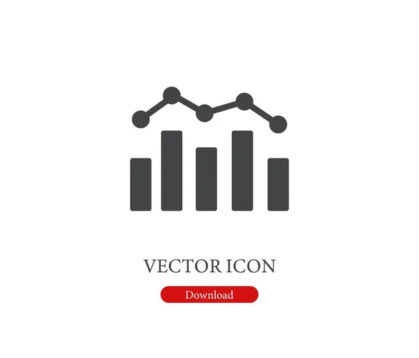 Balkendiagramm Vektorsymbol Symbol Line Art Style Für Design Präsentation Website — Stockvektor