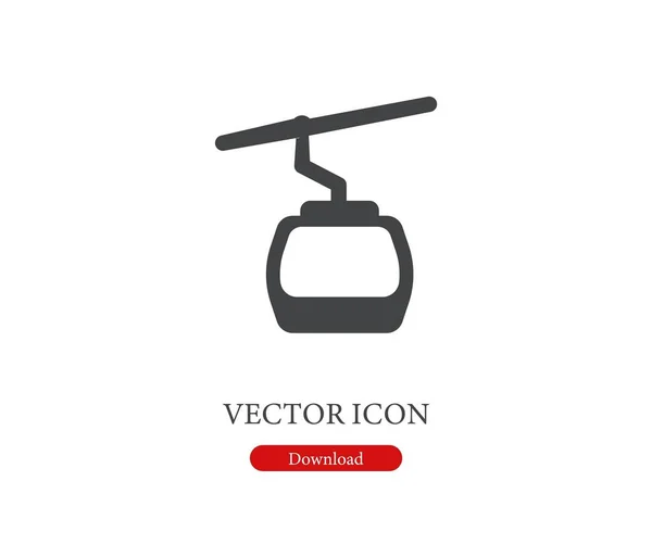 Icono Vector Teleférico Símbolo Línea Estilo Arte Para Elementos Diseño — Vector de stock