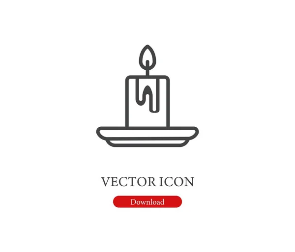 Candle Vector Icon Symbol Line Art Style Design Presentation Website — Stock Vector