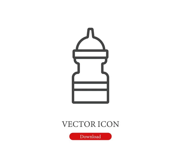 Icono Vector Botella Agua Símbolo Línea Estilo Arte Para Elementos — Vector de stock