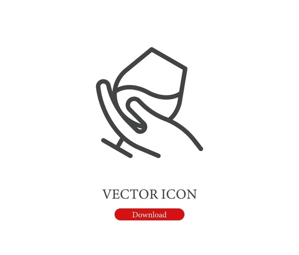 Icono Vector Vino Símbolo Línea Estilo Arte Para Elementos Diseño — Vector de stock