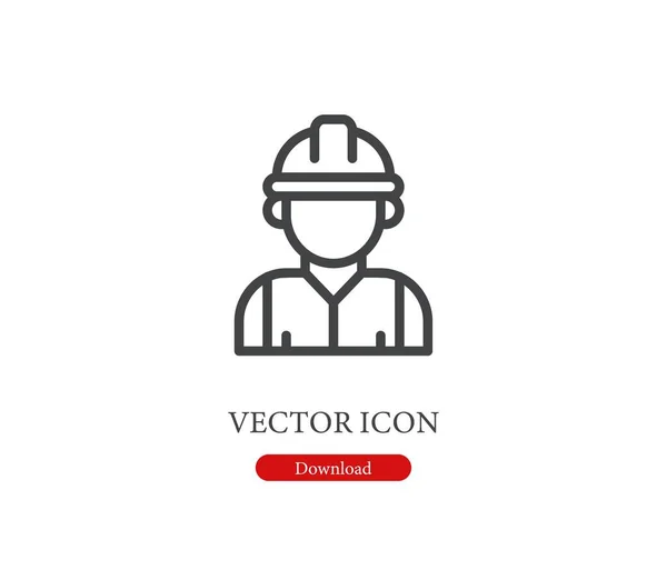 Ícone Vetor Trabalhador Símbolo Estilo Arte Linha Para Elementos Design — Vetor de Stock