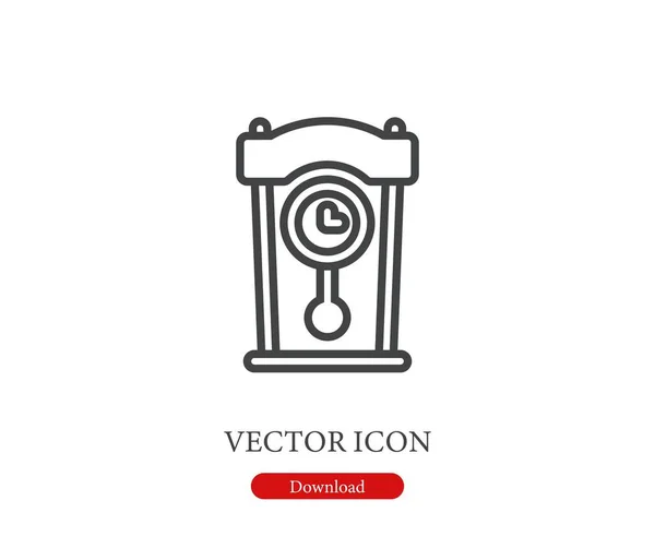 Reloj Pared Icono Del Vector Derrame Cerebral Símbolo Línea Estilo — Vector de stock