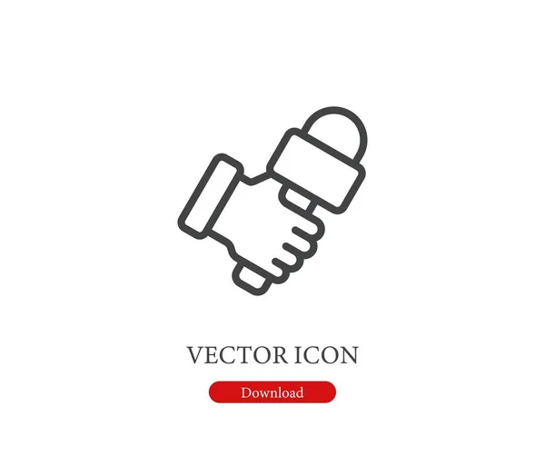 Interview Icône Vectorielle Symbole Style Line Art Pour Design Présentation — Image vectorielle