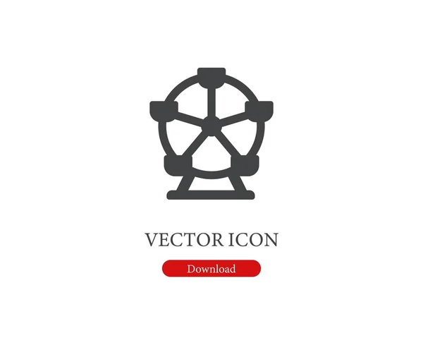 Icône Vectorielle Grande Roue Symbole Style Line Art Pour Design — Image vectorielle