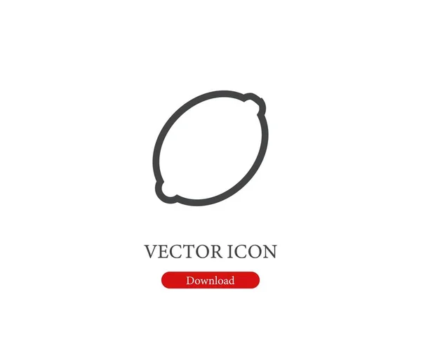 Icono Vector Limón Símbolo Línea Estilo Arte Para Elementos Diseño — Vector de stock