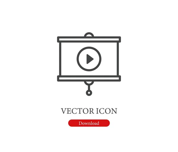 Значок Вектора Проектора Стилистике Line Art Дизайна Презентации Словесности Иллюстрация — стоковый вектор