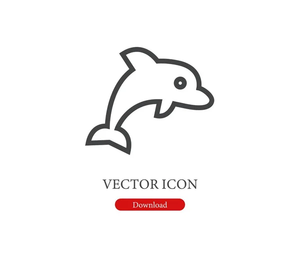 Ícone Vetorial Tubarão Símbolo Estilo Arte Linha Para Elementos Design — Vetor de Stock