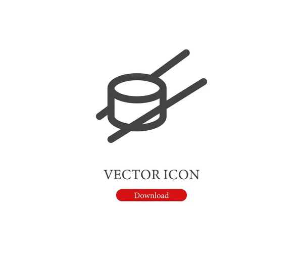 Icône Vectorielle Sushi Symbole Style Line Art Pour Design Présentation — Image vectorielle