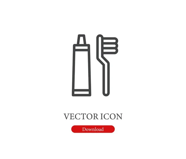 Значок Вектора Зубной Щетки Стилистике Line Art Дизайна Презентации Словесности — стоковый вектор