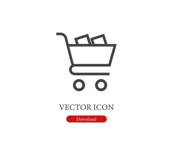 Bevásárlókocsi Vektor Ikon Symbol Line Art Style Design Presentation Weboldal — Stock Vector