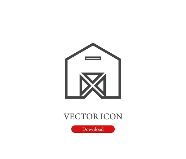 Icono Vector Granero Símbolo Línea Estilo Arte Para Elementos Diseño — Vector de stock