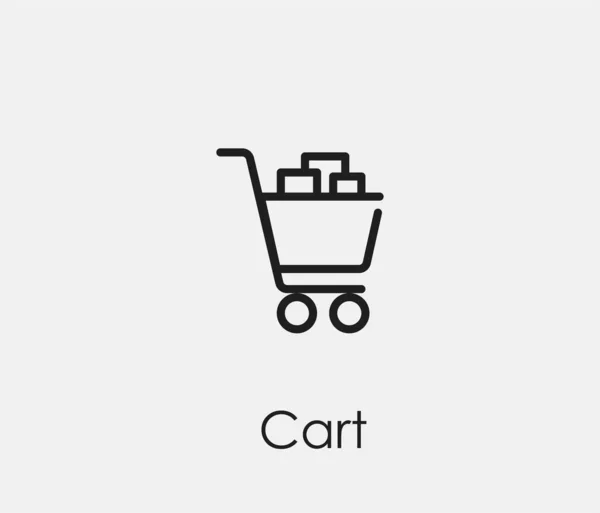 Cart Vector Icon Symbol Line Art Style Design Presentation Website — Stock Vector