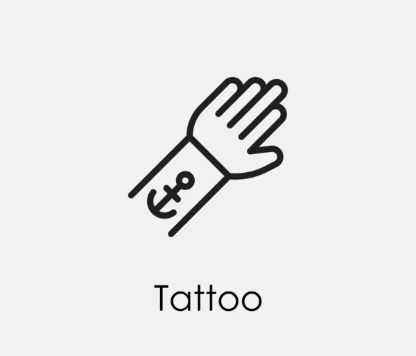 Icono Del Vector Del Tatuaje Símbolo Línea Estilo Arte Para — Vector de stock