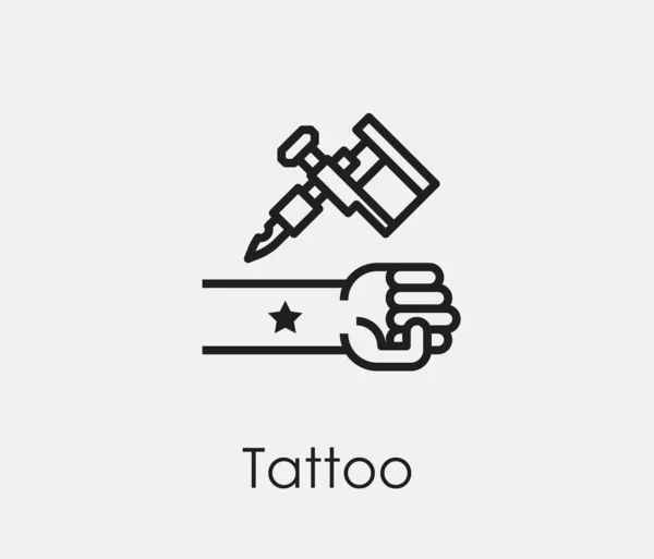 Tatuering Vektor Ikon Symbol Linje Art Style Design Presentation Webbplats — Stock vektor